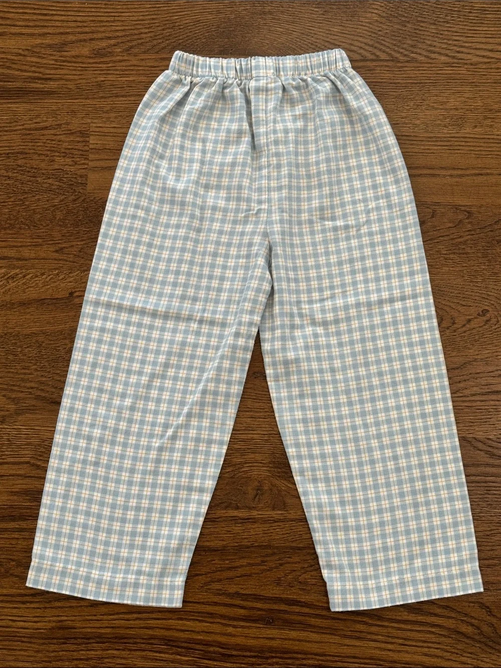 Stitchy Fish Light Blue And Yellow Plaid Boys Pants